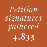 Petition signatures gathered - 4,833